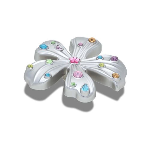 Flor Prateada Com Gemas