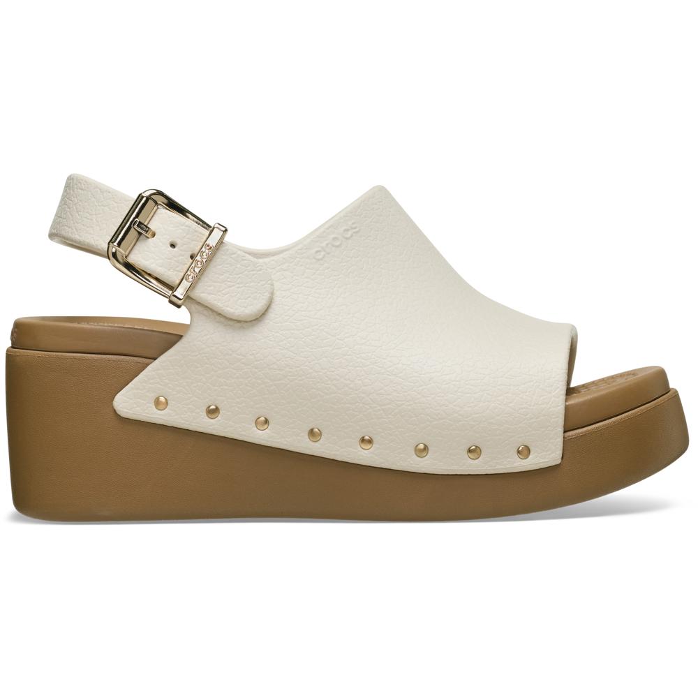 Sandália Crocs Dylan Studded Platform Slide FRAPPÉ/SEPIA 34