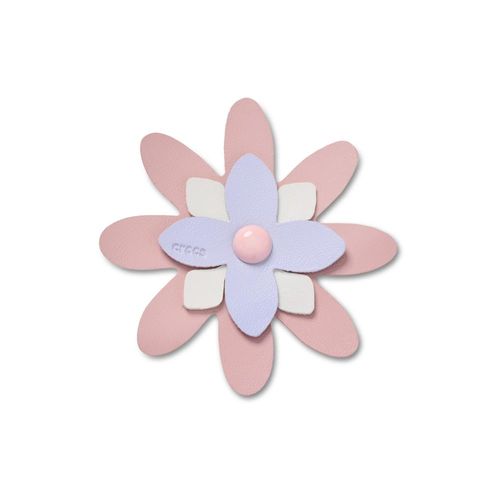 Flor Rosa Couro Sintético