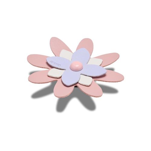 Flor Rosa Couro Sintético