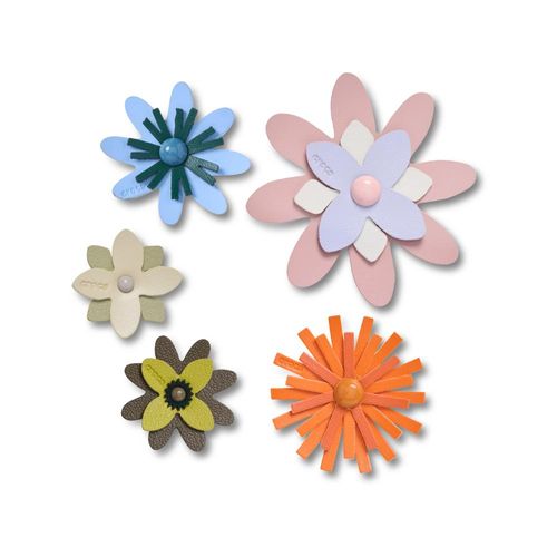 Flores de Couro Sintético Pack Com 5 Peças